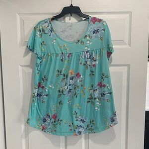 Floral Teal Women's Top